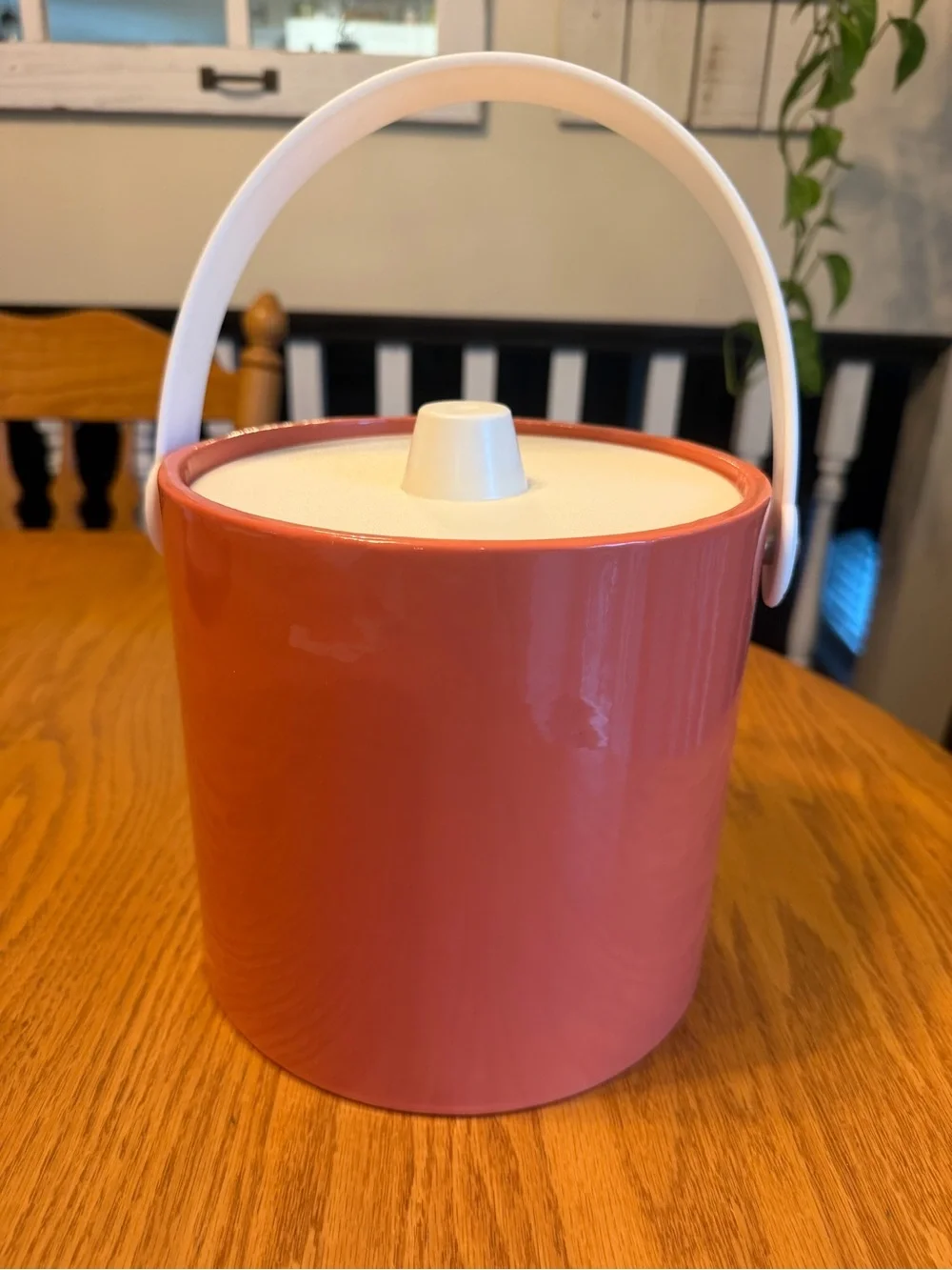 Vintage Mr Ice Bucket Orange Ice Bucket with Lid Made in the USA